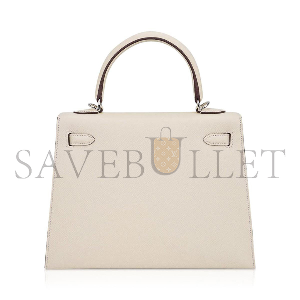 H**mes master kelly 25 bag nata palladium hardware epsom leather (25*17*7cm)